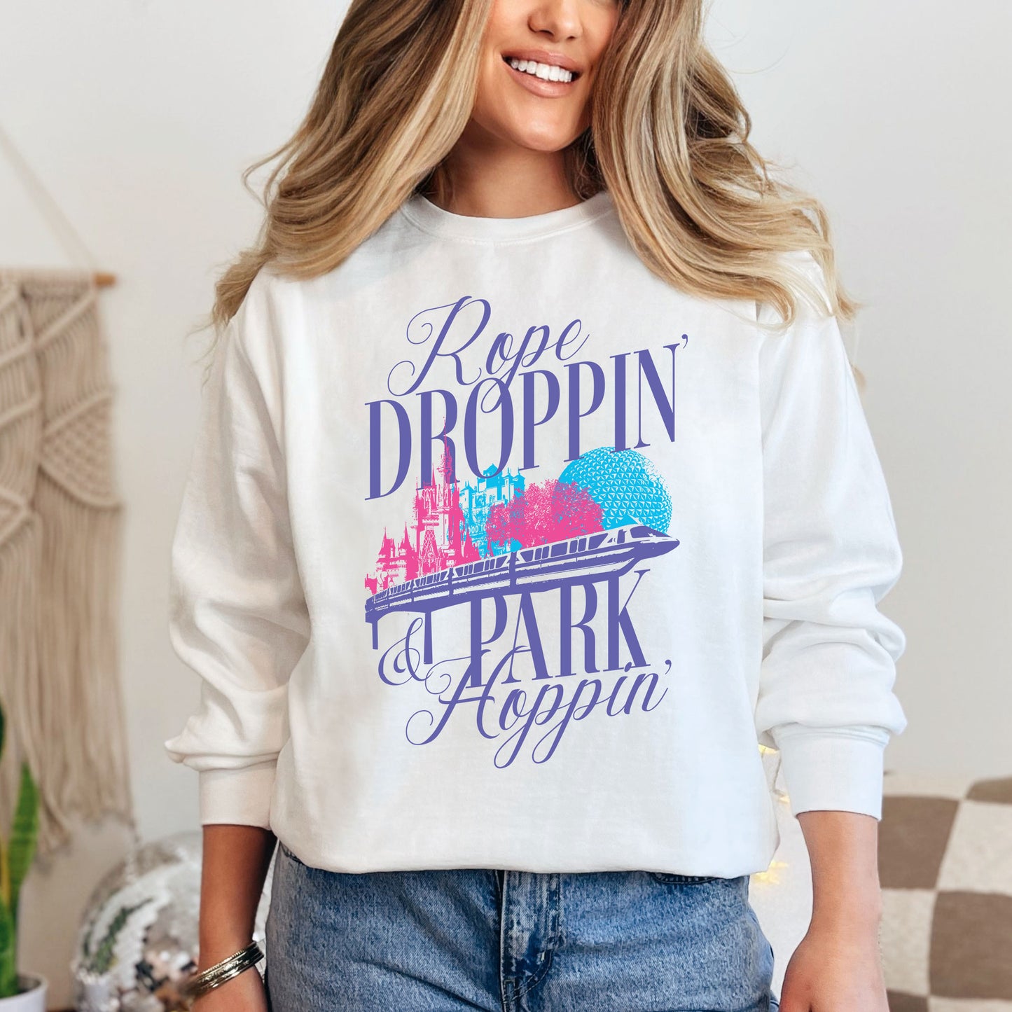 Rope Droppin’ & Park Hoppin’ | All-Day Disney Crewneck