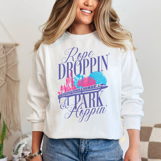 Rope Droppin’ & Park Hoppin’ | All-Day Disney Crewneck